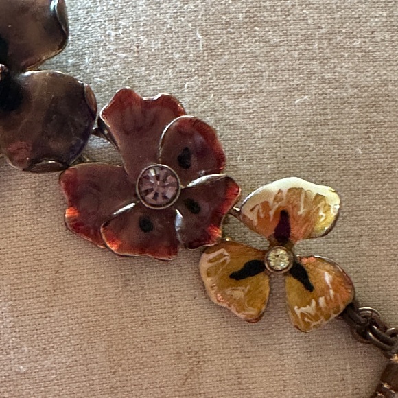 Kenneth Jay Lane Vintage Floral Flowers Bracelet - Picture 3 of 6